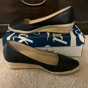 Lucky brand black leather wedges